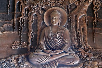 Linh Phong Buddhist Temple, Shakyamuni Buddha Sitting in the Meditation Pose Under the Bodhi Tree, Dalat, Vietnam by Unknown